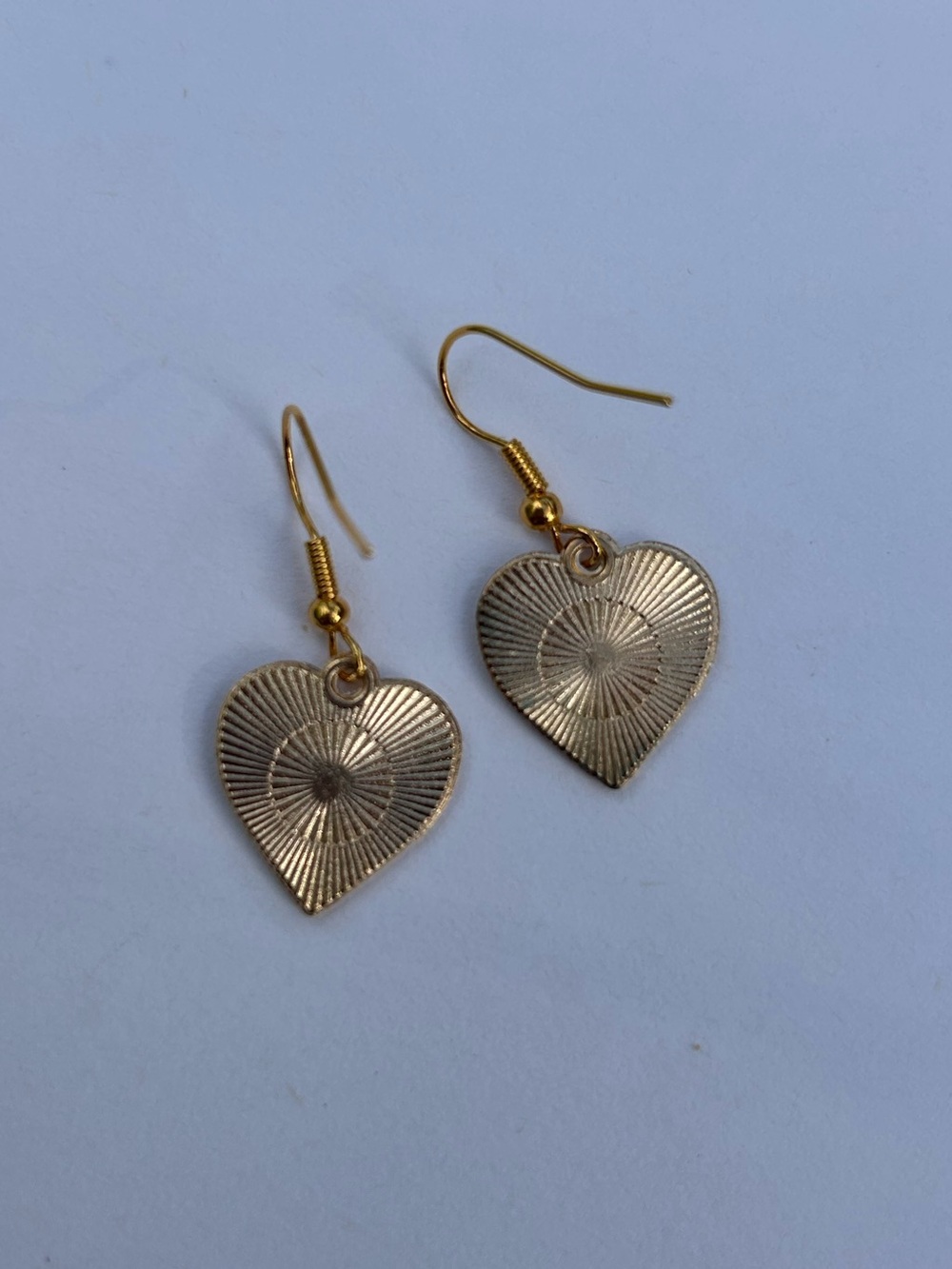 Pride Flag Rainbow Gold-Tone Heart Chevron Dangle Earrings - Picture 2 of 2
